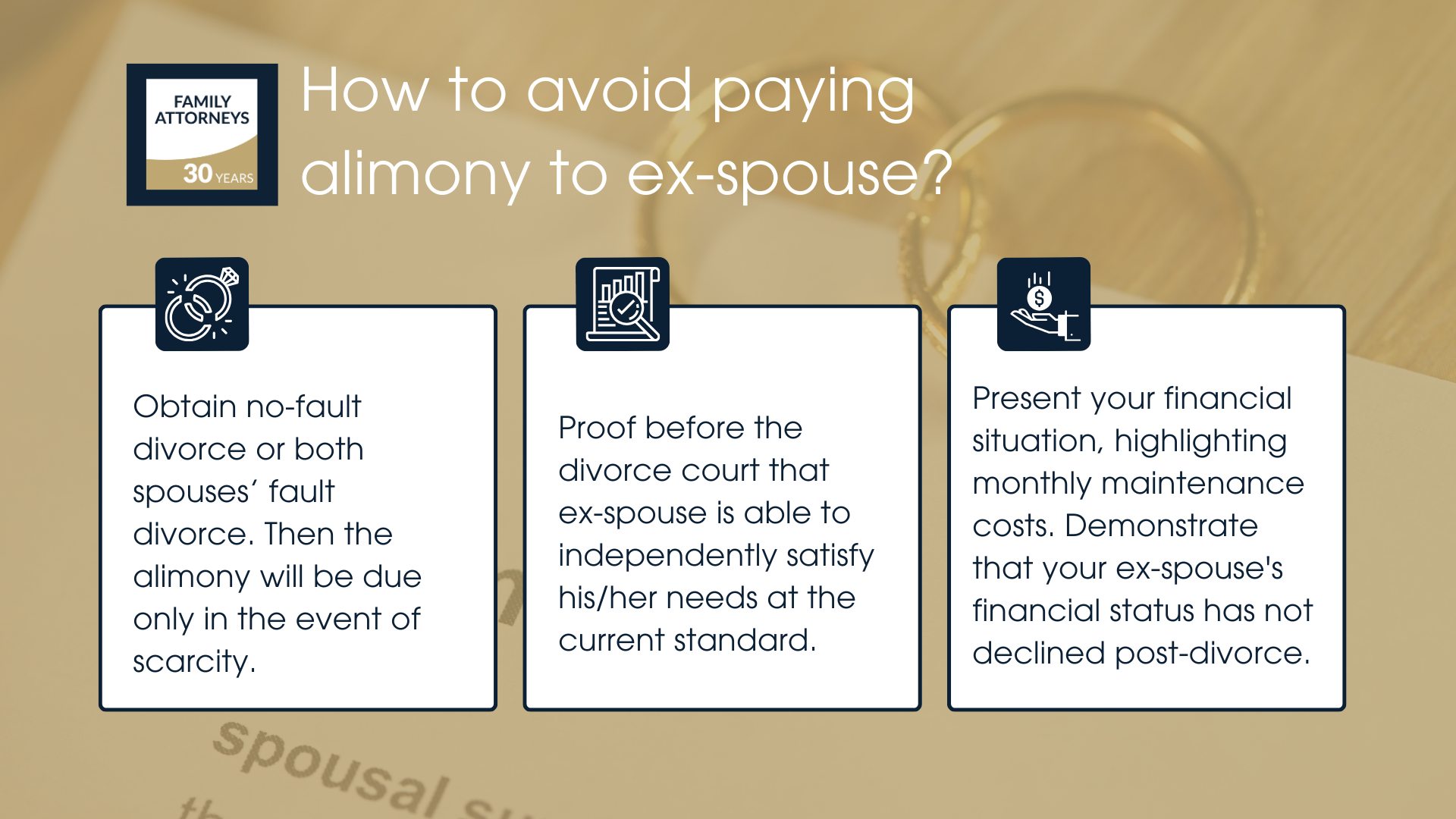 How to avoid paying alimony to ex-spouse?